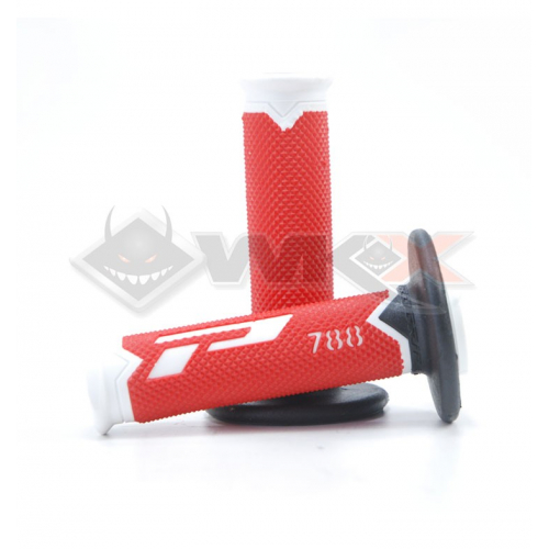 Piece Poign&eacute;es PROGRIP 788 ROUGE / BLANC / NOIR de Pit Bike et Dirt Bike
