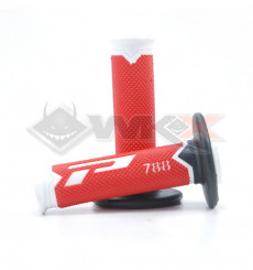 Piece Poign&eacute;es PROGRIP 788 ROUGE / BLANC / NOIR de Pit Bike et Dirt Bike