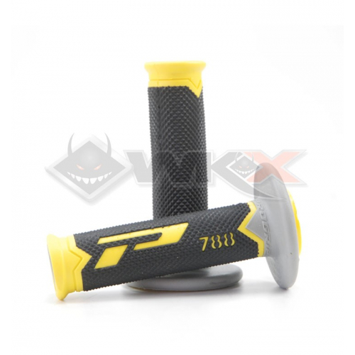 Piece Poign&eacute;es PROGRIP 788 NOIR / JAUNE / GRIS de Pit Bike et Dirt Bike