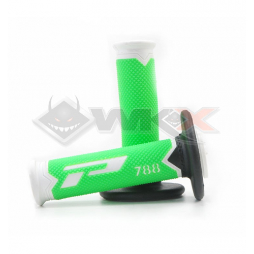 Piece Poign&eacute;es PROGRIP 788 VERT FLUO / BLANC / NOIR  de Pit Bike et Dirt Bike