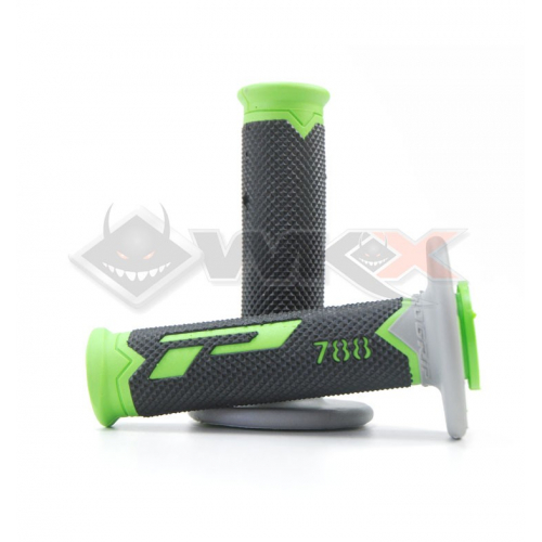 Piece Poign&eacute;es PROGRIP 788 NOIR / VERT / GRIS de Pit Bike et Dirt Bike