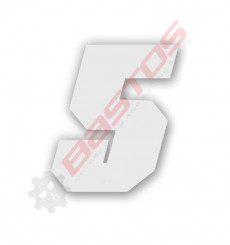 Piece Num&eacute;ro 5 plaque YCF 11cm BLANC de Pit Bike et Dirt Bike