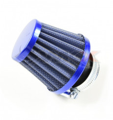 Piece Filtre &agrave; air cornet acier 38mm BLEU de Pit Bike et Dirt Bike