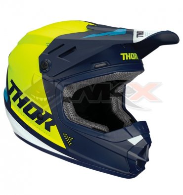 Piece Casque THOR Sector taille L JAUNE / BLEU de Pit Bike et Dirt Bike