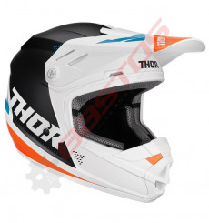 Piece Casque enfant THOR Sector taille YS BLANC / NOIR / ORANGE / BLEU de Pit Bike et Dirt Bike