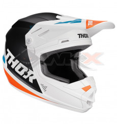 Piece Casque enfant THOR Sector taille YS BLANC / NOIR / ORANGE / BLEU de Pit Bike et Dirt Bike