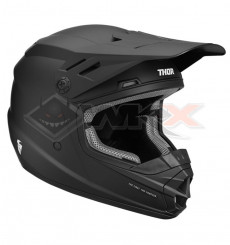 Piece Casque enfant THOR Sector Solid taille YL NOIR MAT de Pit Bike et Dirt Bike