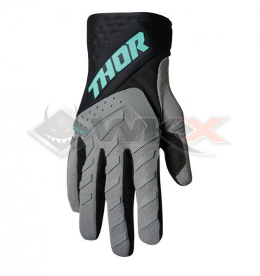Piece Gants enfant THOR SPECTRUM GRIS/NOIR/MENTHE taille YS de Pit Bike et Dirt Bike