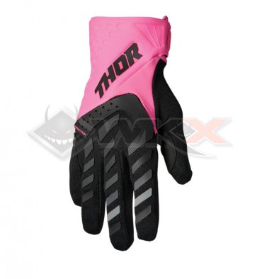 Piece Gants THOR SPECTRUM femme ROSE/NOIR taille S de Pit Bike et Dirt Bike