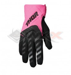 Piece Gants THOR SPECTRUM femme ROSE/NOIR taille M de Pit Bike et Dirt Bike