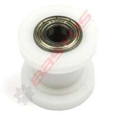Piece Roulette de chaine 10mm BLANC de Pit Bike et Dirt Bike