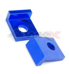Piece Tendeur de chaine carr&eacute; 12mm BLEU de Pit Bike et Dirt Bike