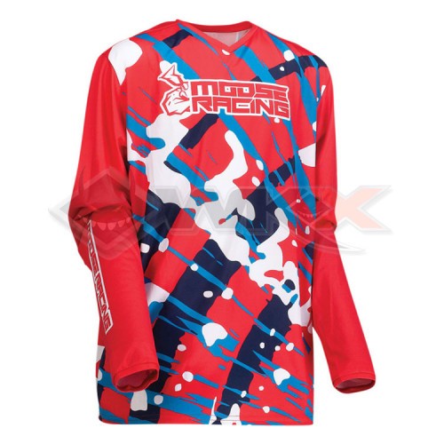 Piece Maillot enfant MOOSE RACING AGROID ROUGE taille YXS de Pit Bike et Dirt Bike