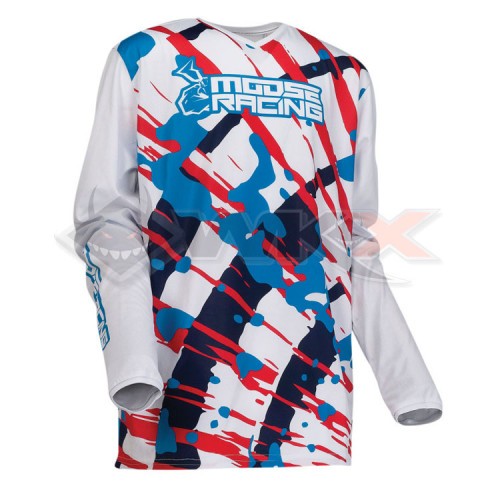 Piece Maillot enfant MOOSE RACING AGROID BLANC taille YXS de Pit Bike et Dirt Bike