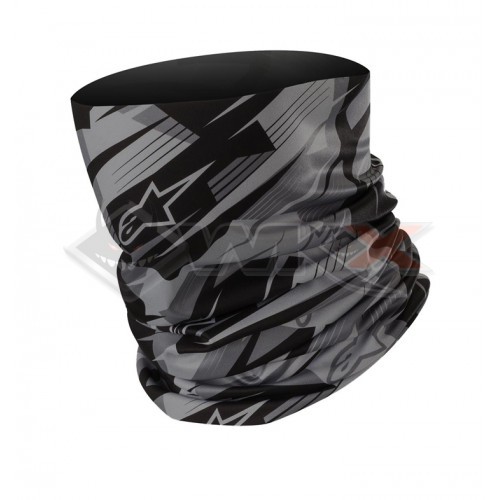 Piece Tour de cou ALPINESTARS Blurred neck Tube NOIR/ANTHRACITE de Pit Bike et Dirt Bike