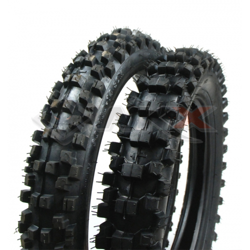 Piece Paire pneus GUANGLI 12/14 + chambres de Pit Bike et Dirt Bike