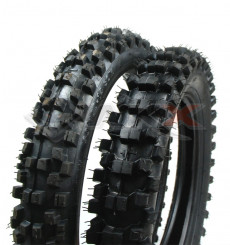Piece Paire pneus GUANGLI 12/14 + chambres de Pit Bike et Dirt Bike