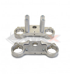 Piece T&eacute;s de fourche 45 / 48 aluminium et pontets de guidon de Pit Bike et Dirt Bike
