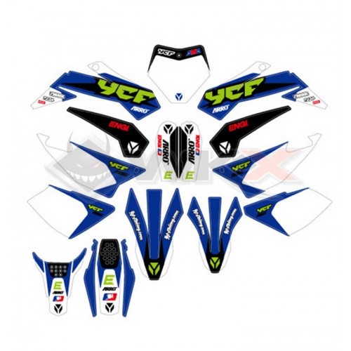 Piece Kit d&eacute;coration RACING BLEU 2022 de Pit Bike et Dirt Bike