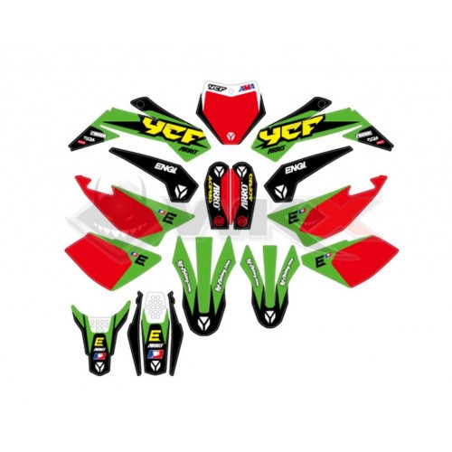 Piece Kit d&eacute;coration YCF RACING VERT 2022 de Pit Bike et Dirt Bike