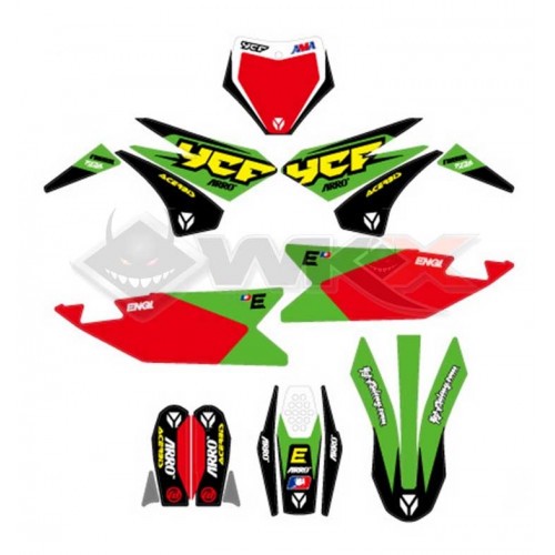 Piece Kit d&eacute;coration YCF BIGY RACING VERT 2022 de Pit Bike et Dirt Bike