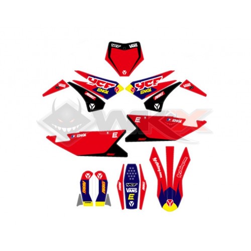 Piece Kit d&eacute;coration YCF BIGY RACING ROUGE 2022 de Pit Bike et Dirt Bike