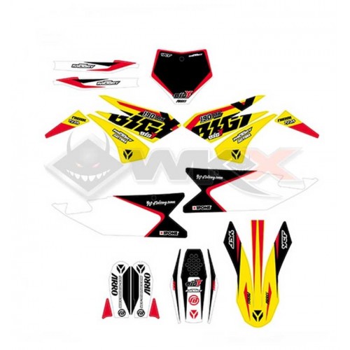 Piece Kit d&eacute;coration YCF COMPLET BIGY FACTORY DAYTONA FD190 MX 2022 de Pit Bike et Dirt Bike