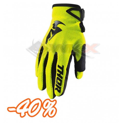 Piece Gants THOR Sector taille 2XL JAUNE FLUO de Pit Bike et Dirt Bike