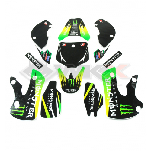 Piece Kit d&eacute;coration MONSTER KLX VERT de Pit Bike et Dirt Bike