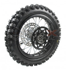 Piece Roue arri&egrave;re compl&egrave;te 12' axe 12mm de Pit Bike et Dirt Bike
