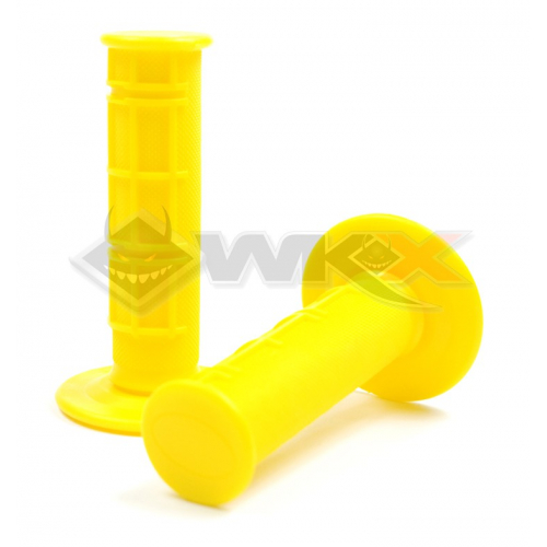 Piece Poign&eacute;es plastique soft grip JAUNE de Pit Bike et Dirt Bike