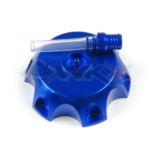 Piece Bouchon de r&eacute;servoir aluminium BLEU de Pit Bike et Dirt Bike