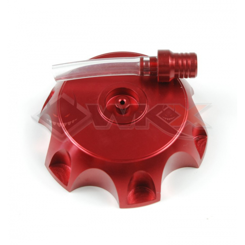 Piece Bouchon de r&eacute;servoir aluminium ROUGE de Pit Bike et Dirt Bike