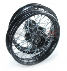 Piece Set de jantes supermotard acier avant + arri&egrave;re 12' axe 15mm de Pit Bike et Dirt Bike